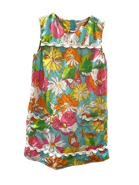 Lilly Pulitzer Girls Paint By Numbers Sundress Dress Size 6 Shorely Blue Cotton
